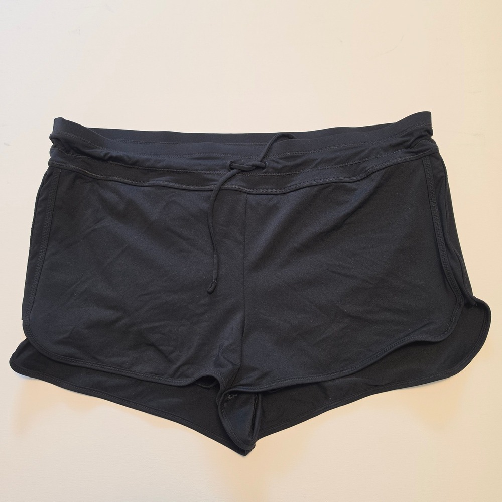 Athleta Surge Swim Short Solid Black Board Shorts Size Large